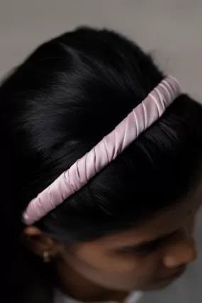 Elegant Pastel Pink Twisted Satin Hairband