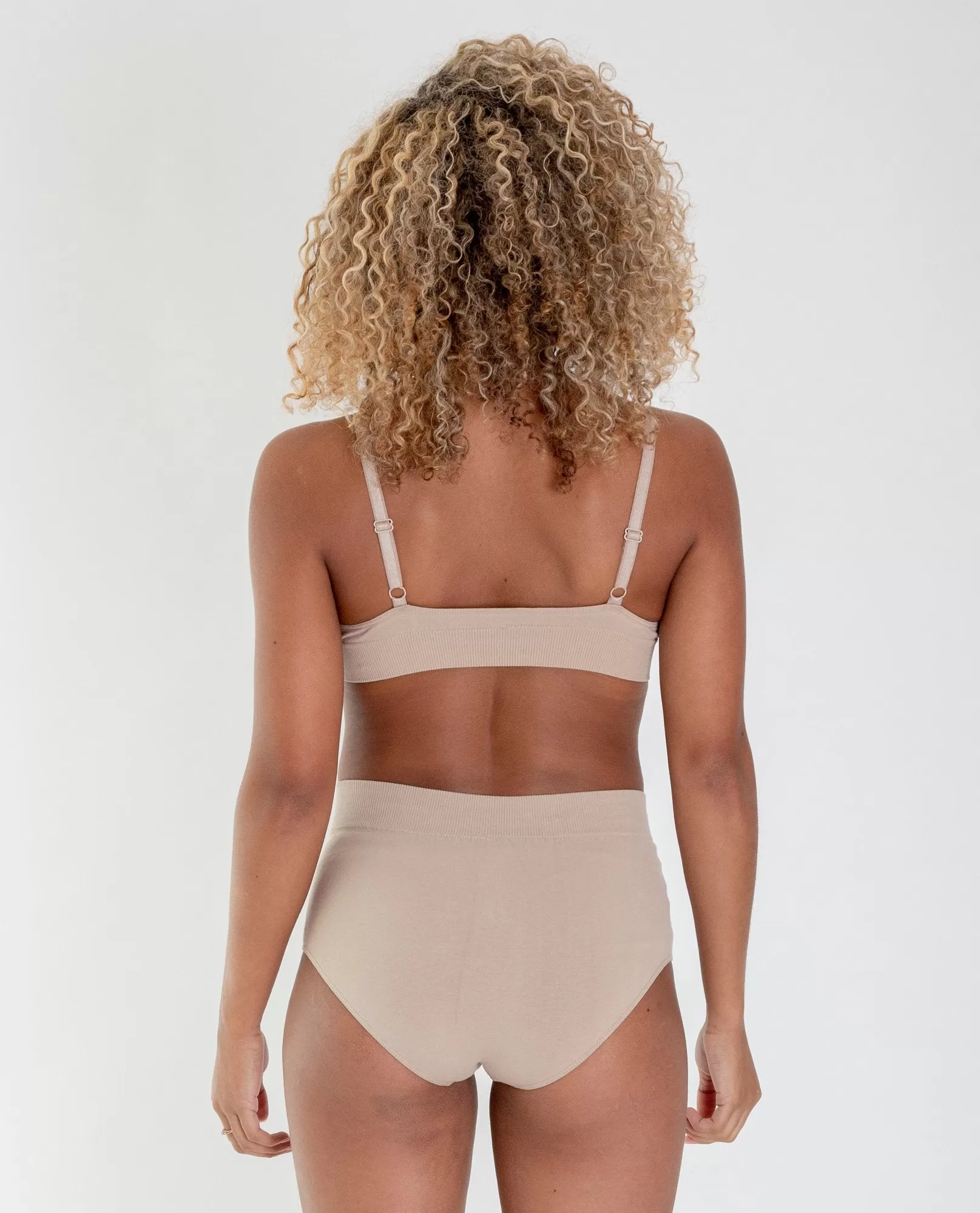 Endija Organic Cotton High Waisted Briefs In Sand