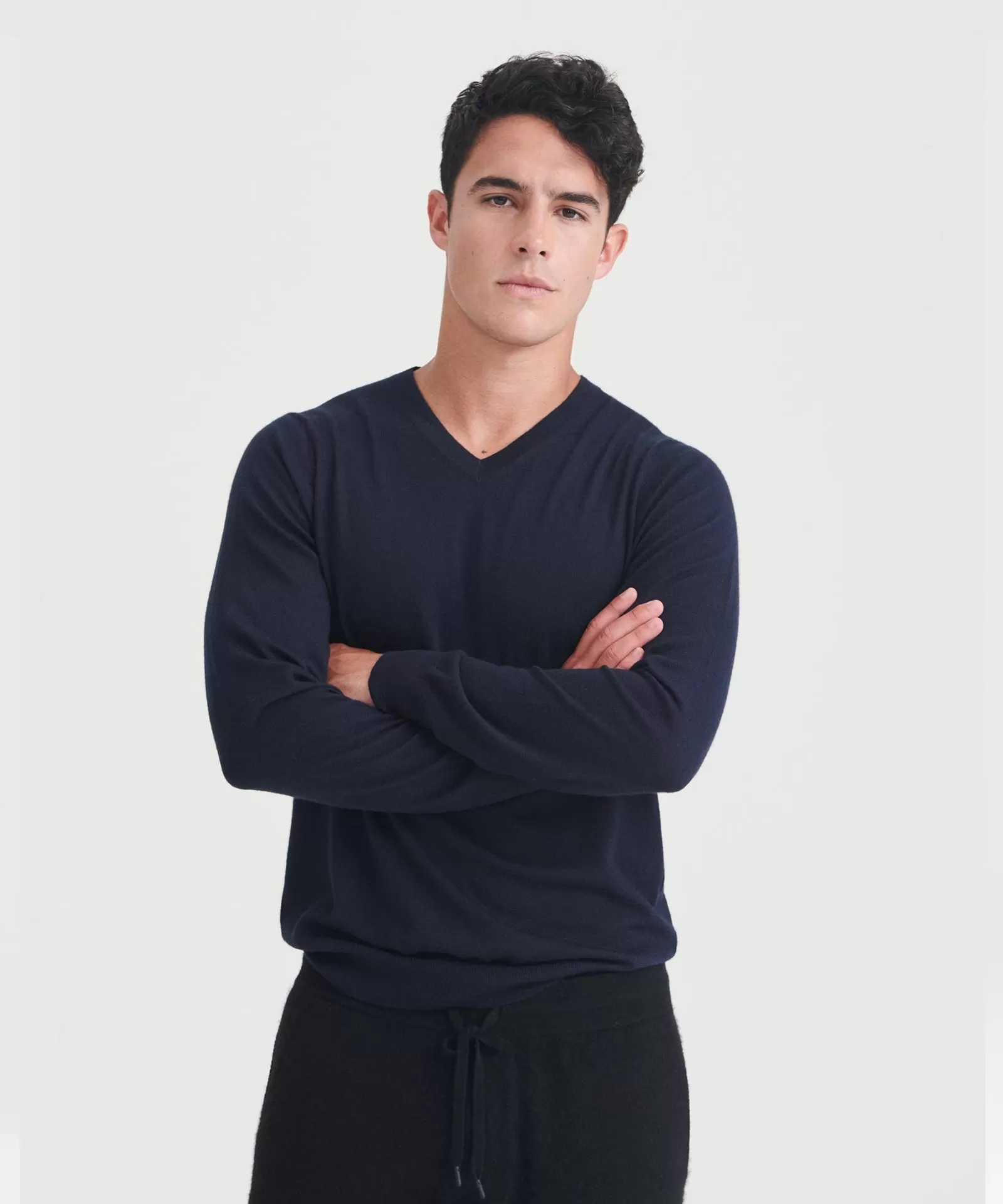 Fancy Cashmere Long Sleeve V-Neck