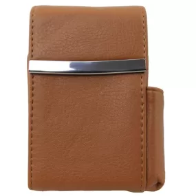 Genuine Leather Tan Fliptop Cigarette Case