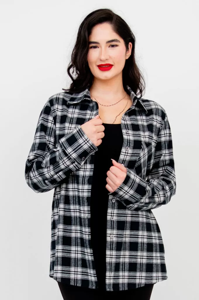 Georgia Top, Basalt Plaid, Cotton