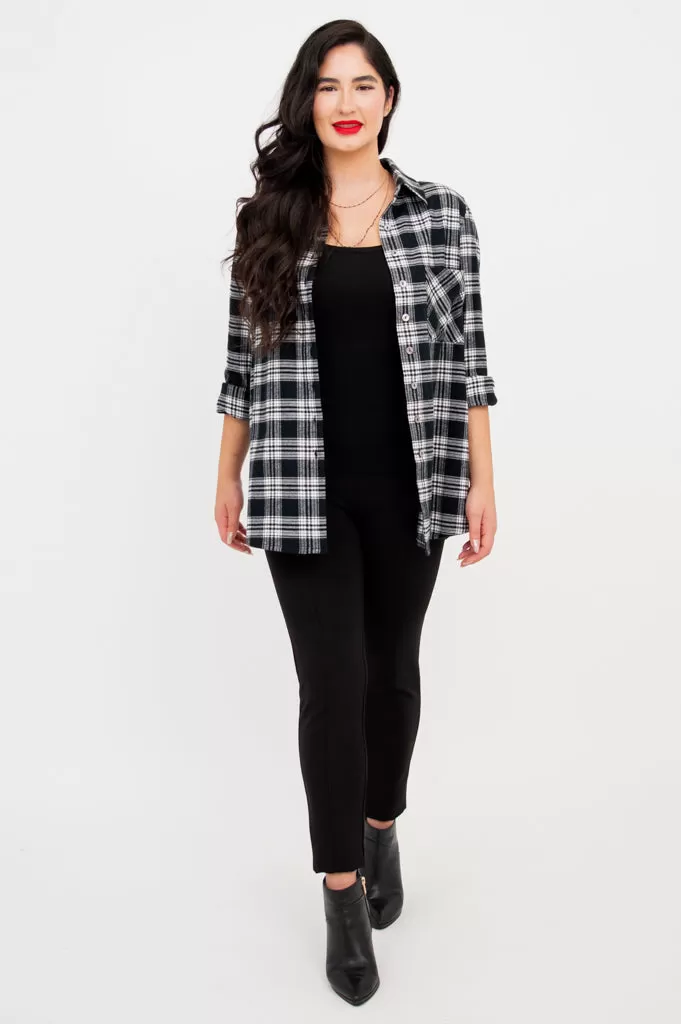 Georgia Top, Basalt Plaid, Cotton