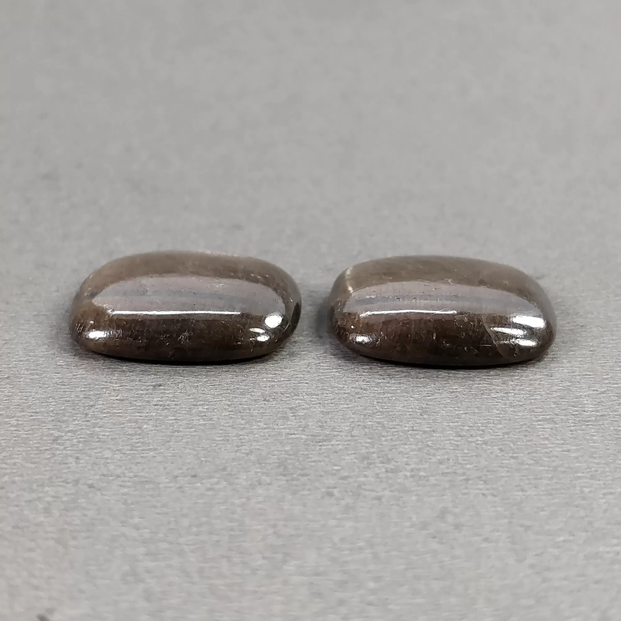 Golden Brown Chocolate SAPPHIRE Gemstone Cabochon : 43.95cts Natural Untreated Sapphire Cushion Shape 20mm Pair