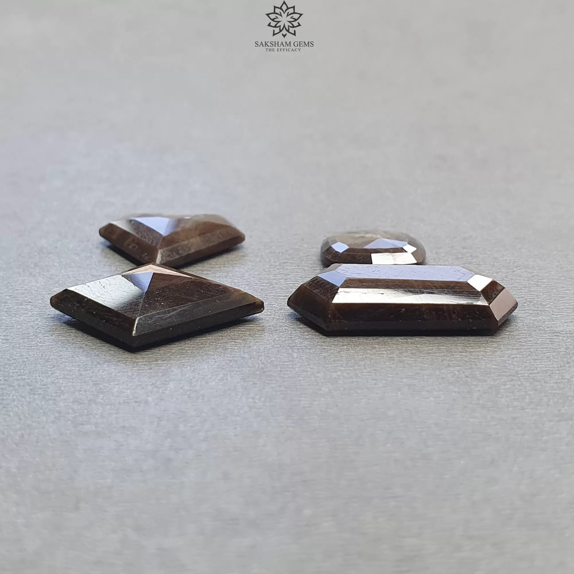 Golden Brown CHOCOLATE SAPPHIRE Gemstone Normal Cut: 49.00cts Natural Untreated Sapphire Hexagon Cushion Uneven Shape 13mm - 24.5*12.5mm 4pc