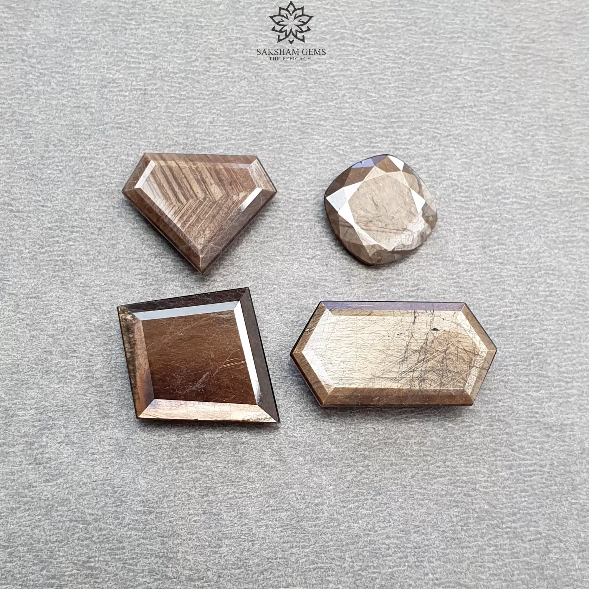 Golden Brown CHOCOLATE SAPPHIRE Gemstone Normal Cut: 49.00cts Natural Untreated Sapphire Hexagon Cushion Uneven Shape 13mm - 24.5*12.5mm 4pc