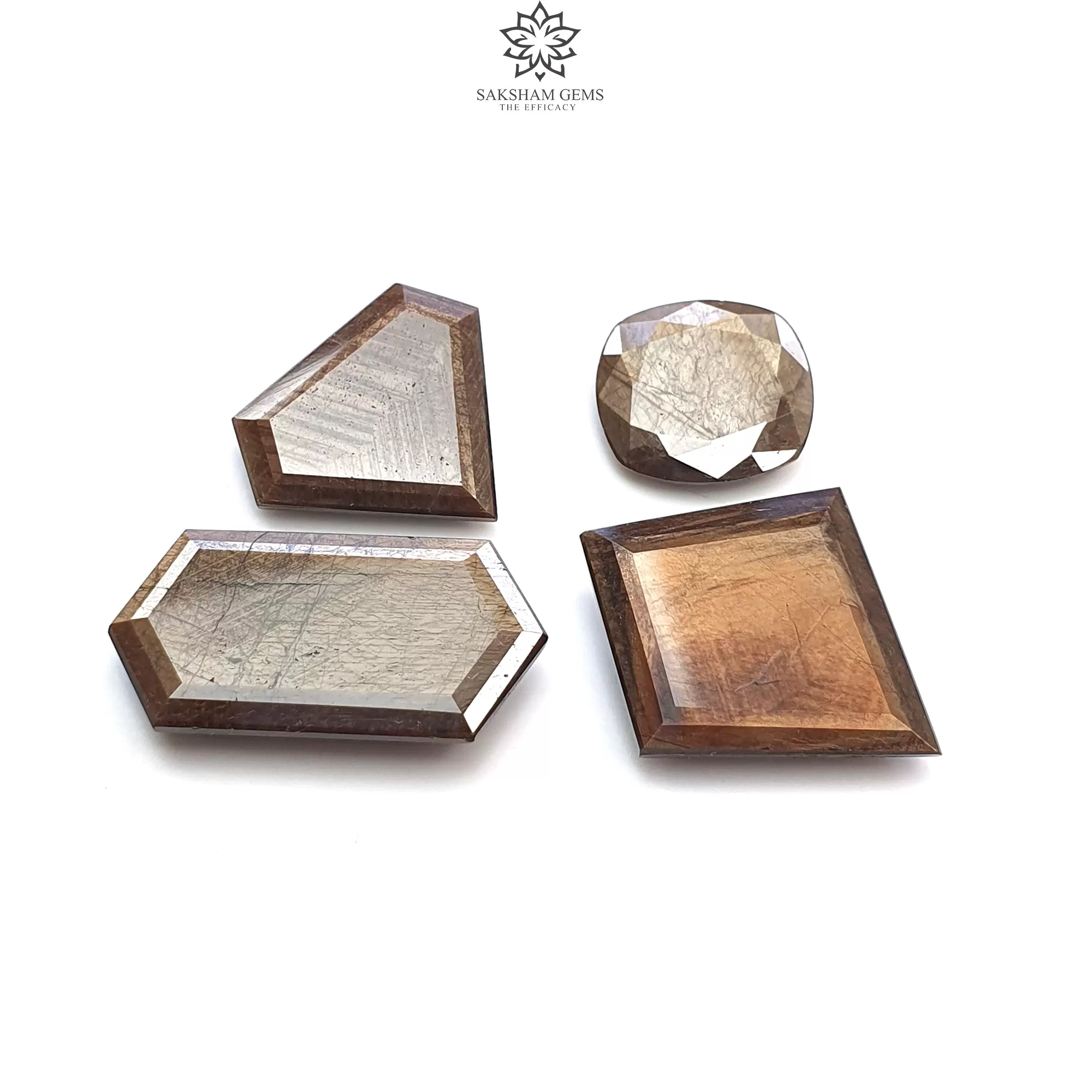 Golden Brown CHOCOLATE SAPPHIRE Gemstone Normal Cut: 49.00cts Natural Untreated Sapphire Hexagon Cushion Uneven Shape 13mm - 24.5*12.5mm 4pc