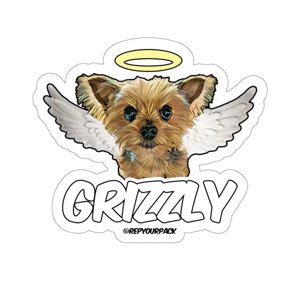 Grizzly Angel Wings Stickers