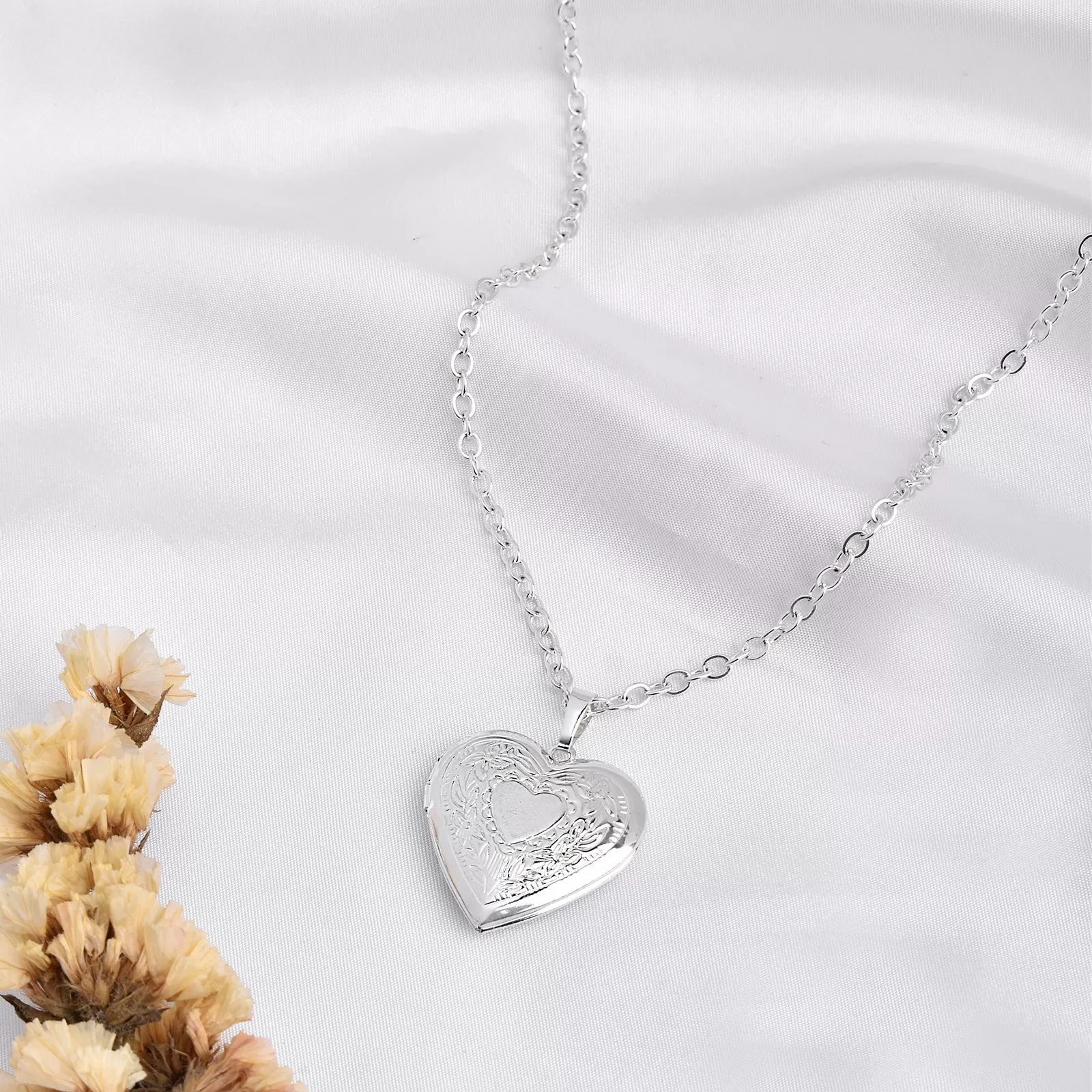 Hazey Silver Heart Necklace