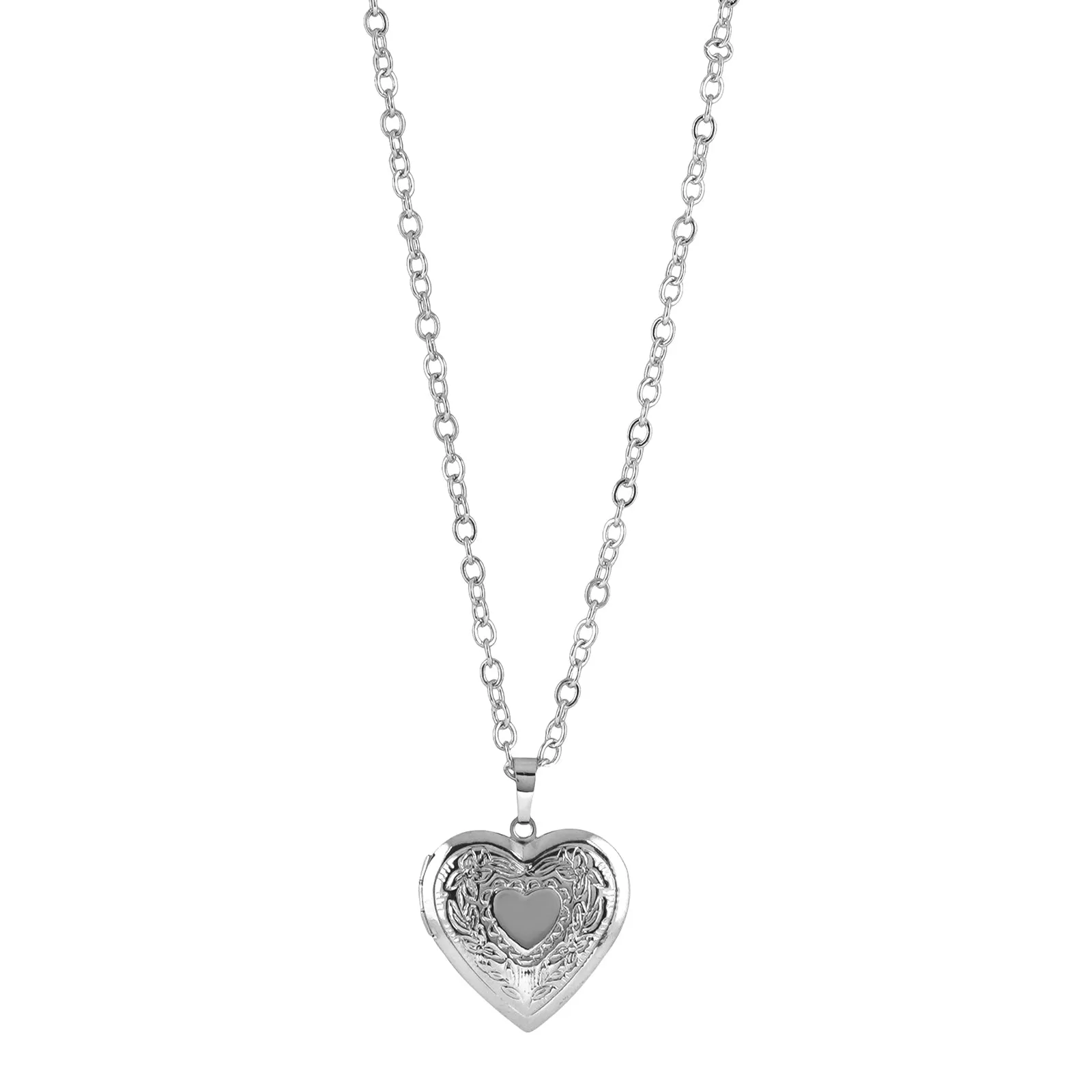 Hazey Silver Heart Necklace