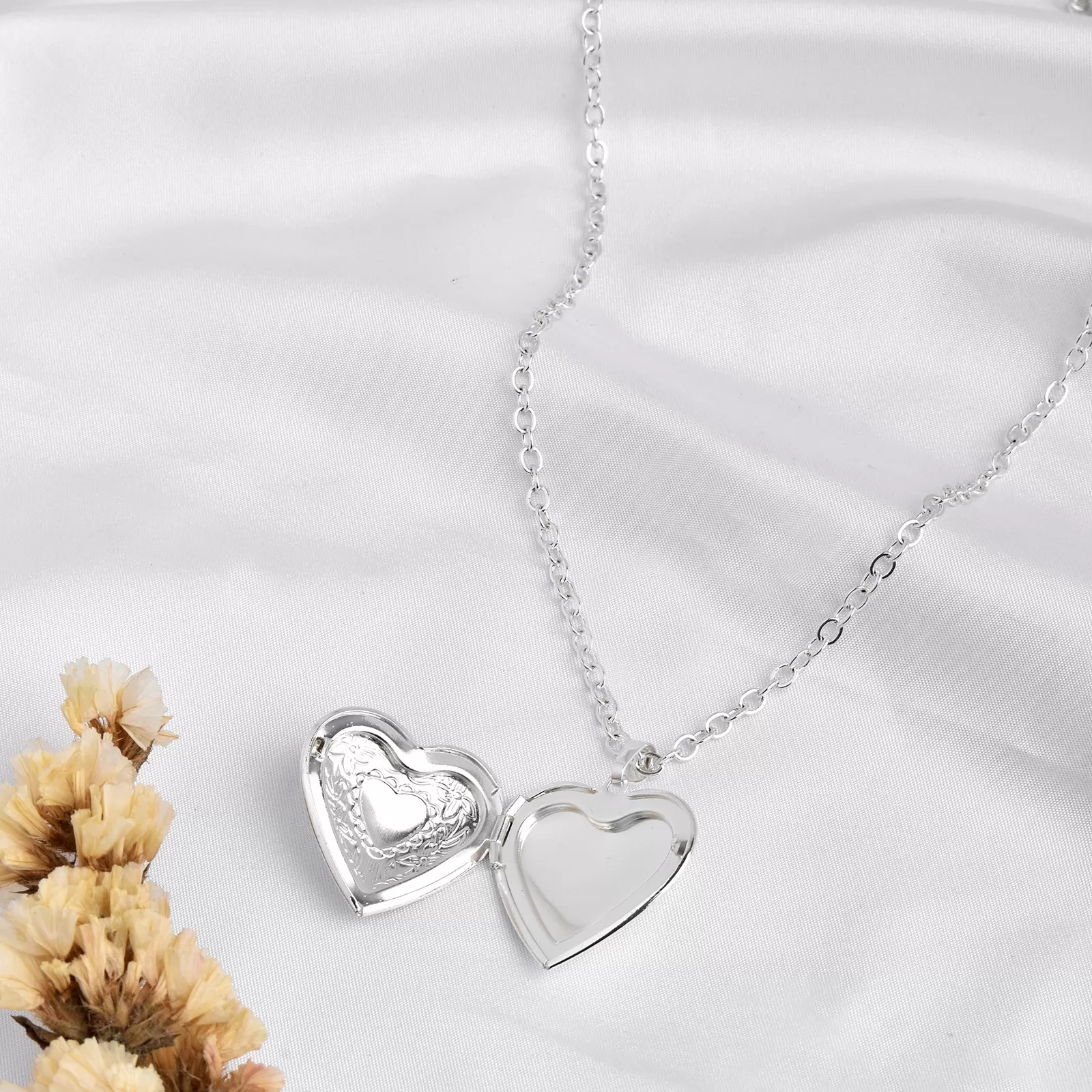 Hazey Silver Heart Necklace