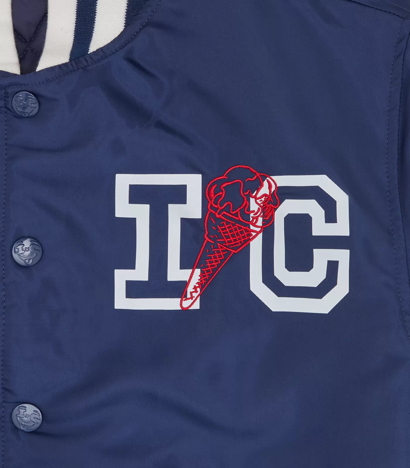 IC CLASSIC SATIN VARSITY JACKET - NAVY