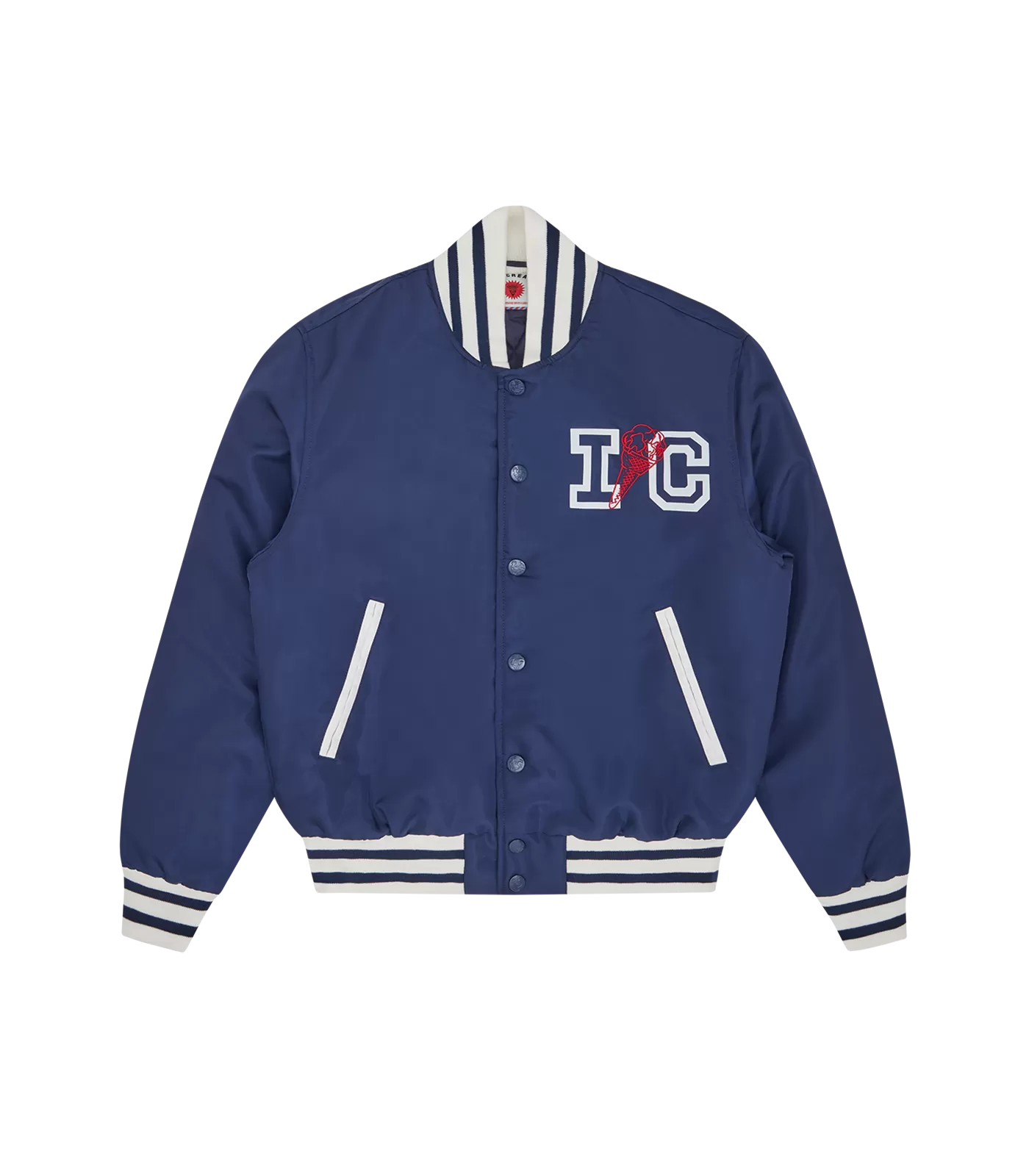 IC CLASSIC SATIN VARSITY JACKET - NAVY