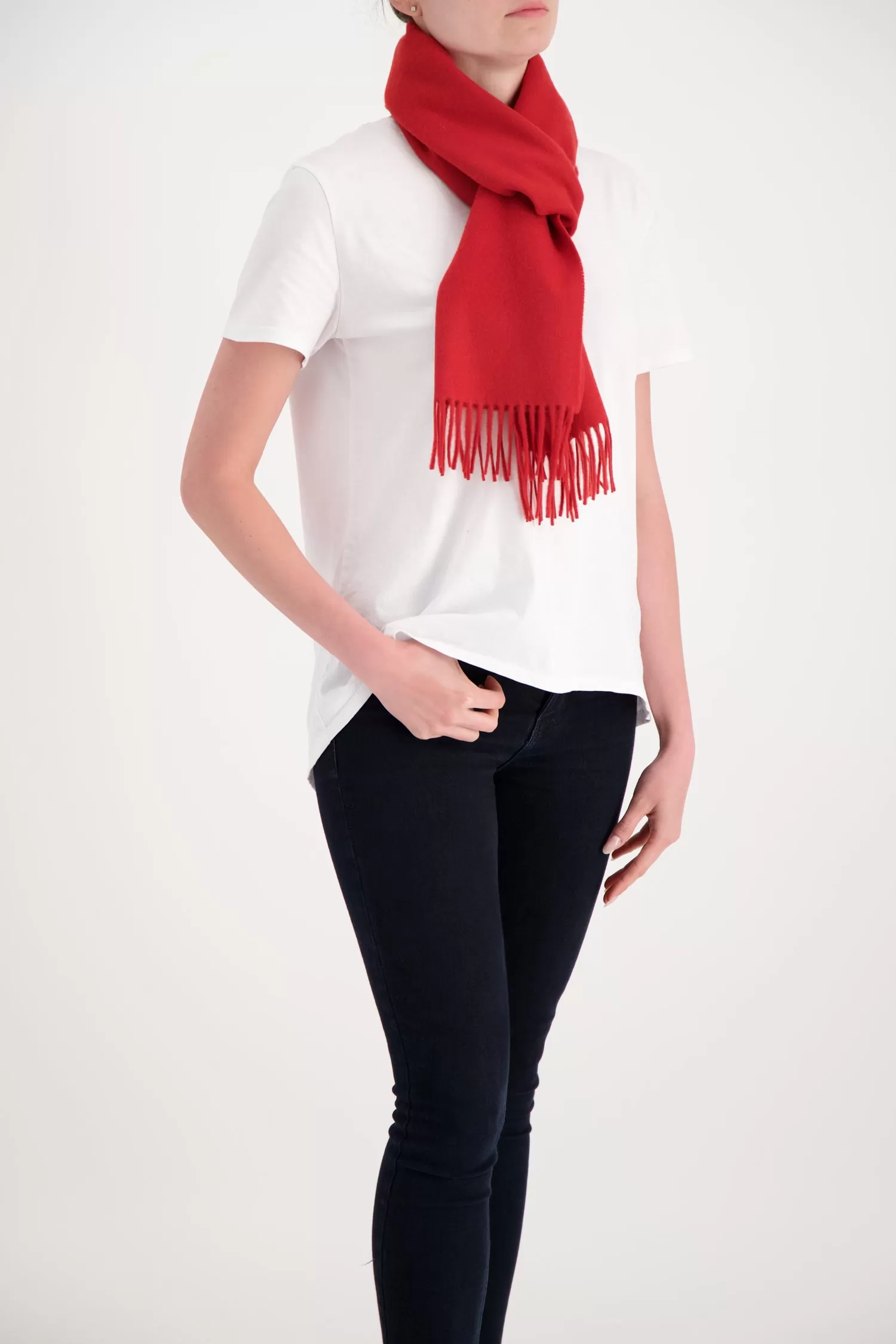 Joshua Ellis Scarlet Classic Plain Scarf