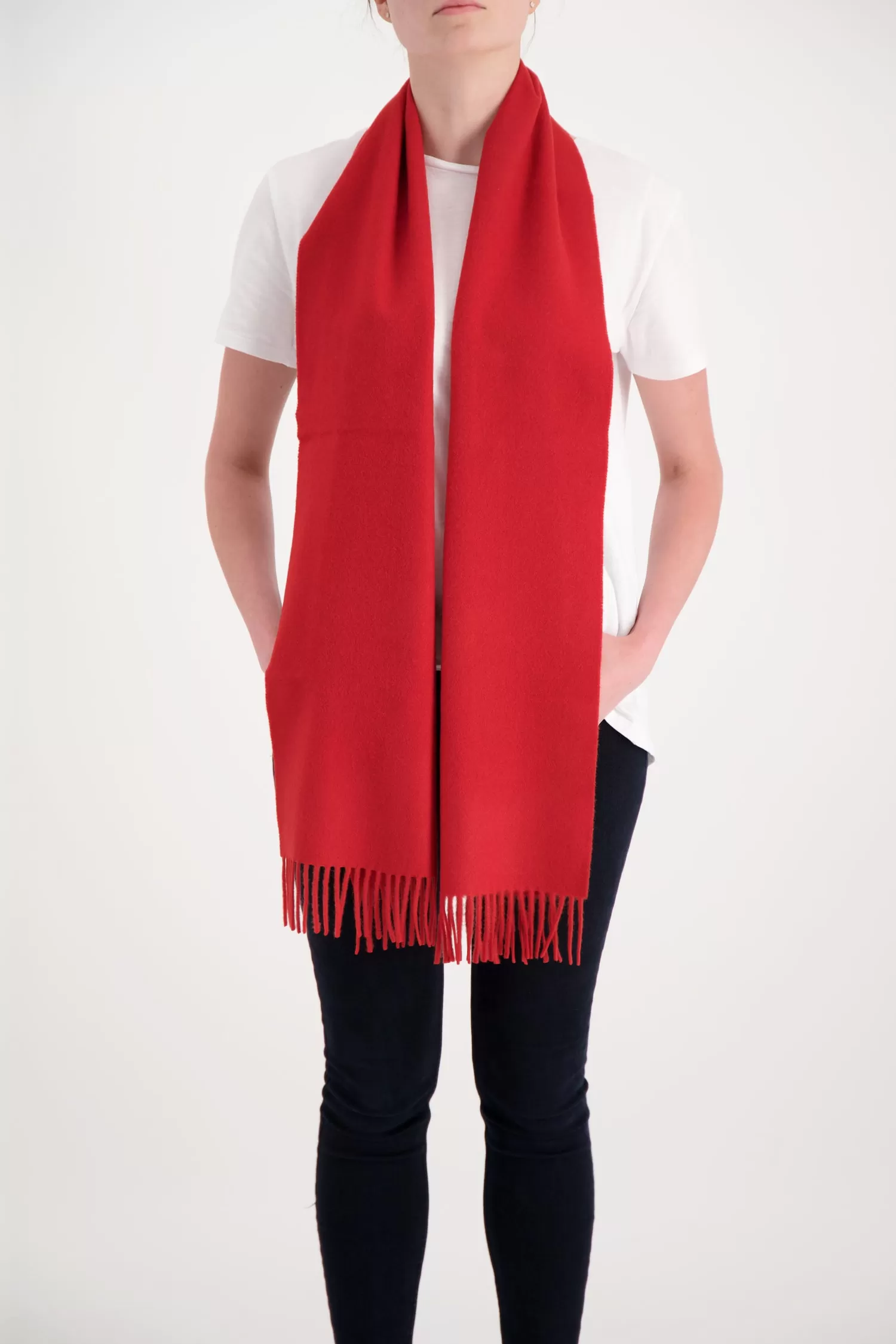 Joshua Ellis Scarlet Classic Plain Scarf