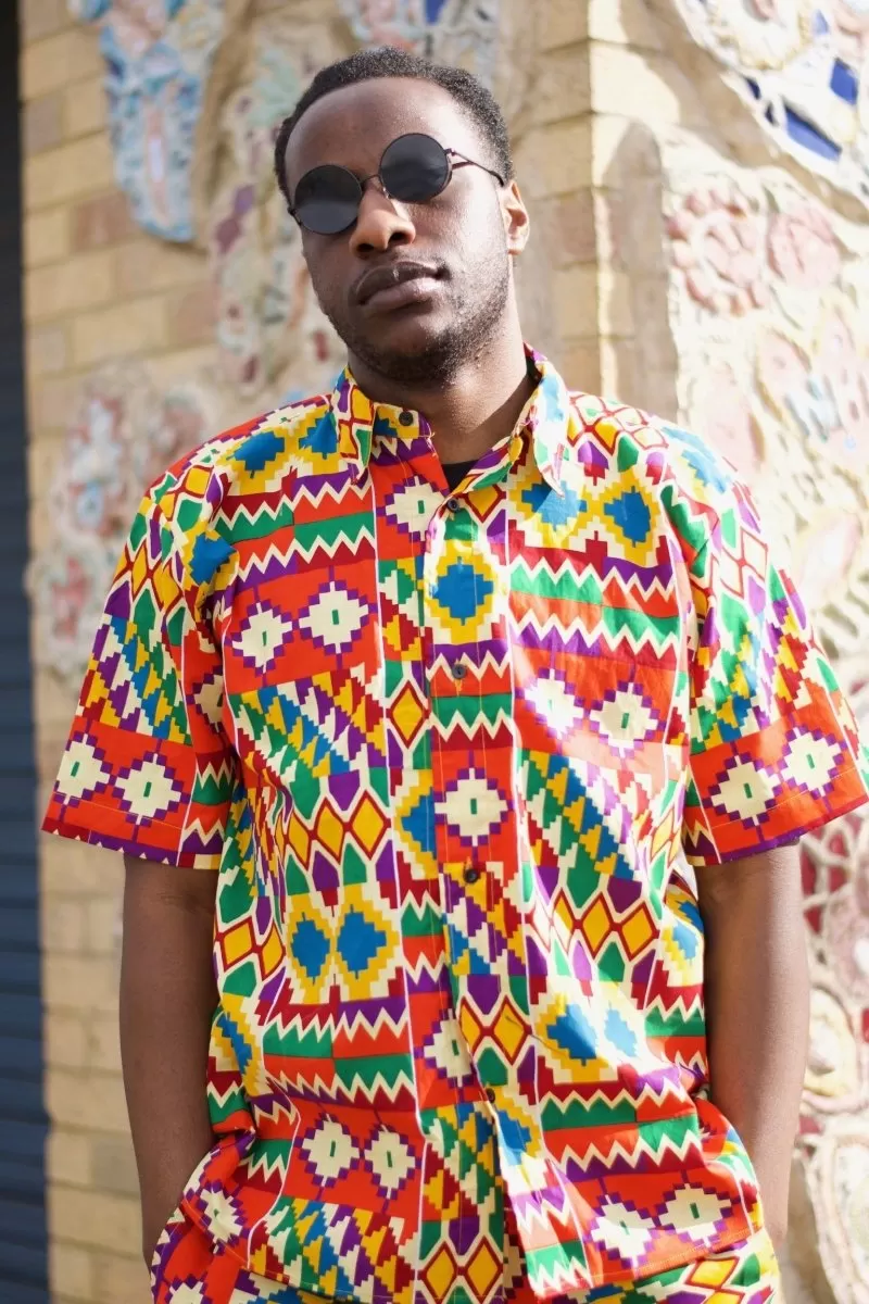 Kente Shirt in Orange Print - Festival Shirt