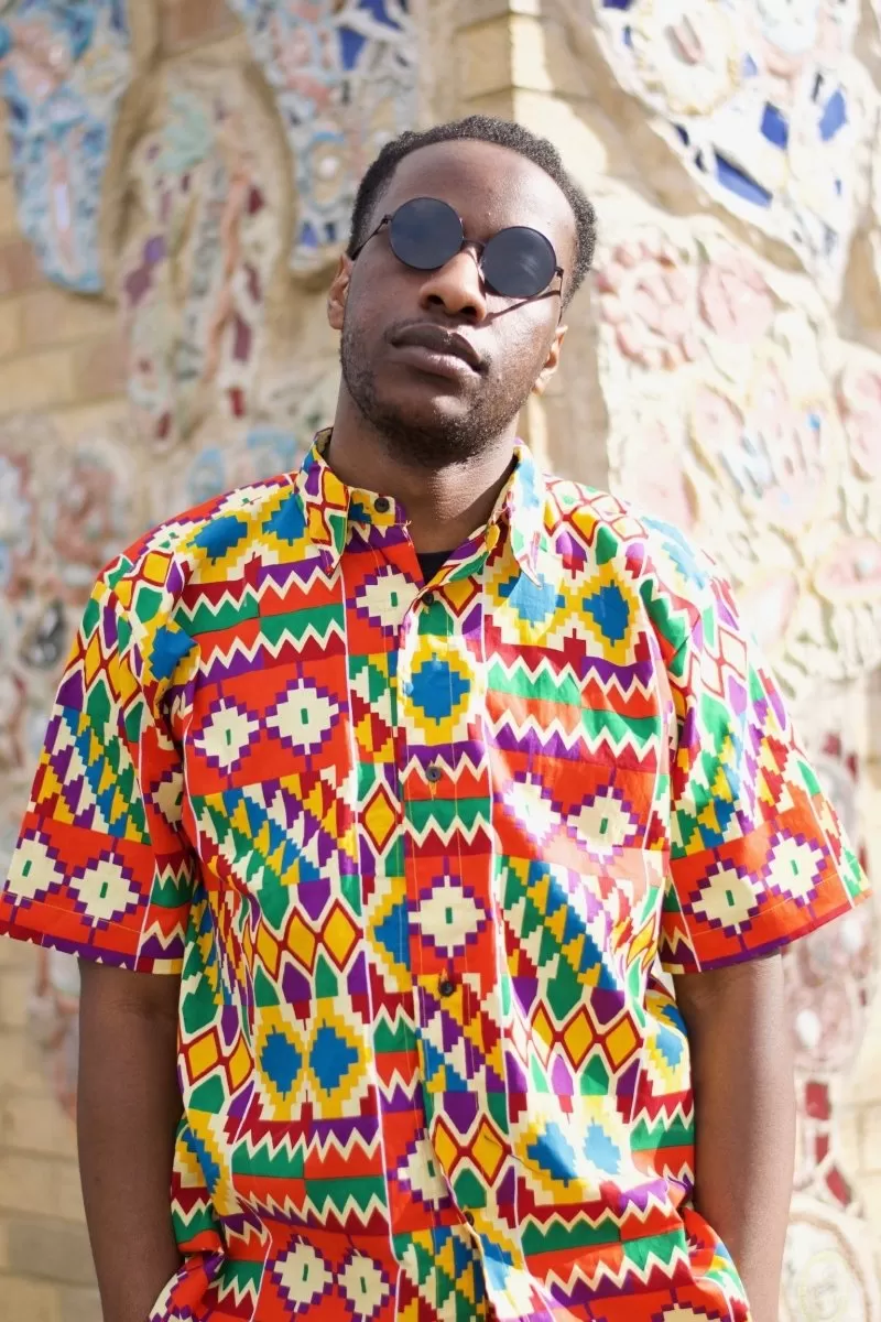 Kente Shirt in Orange Print - Festival Shirt