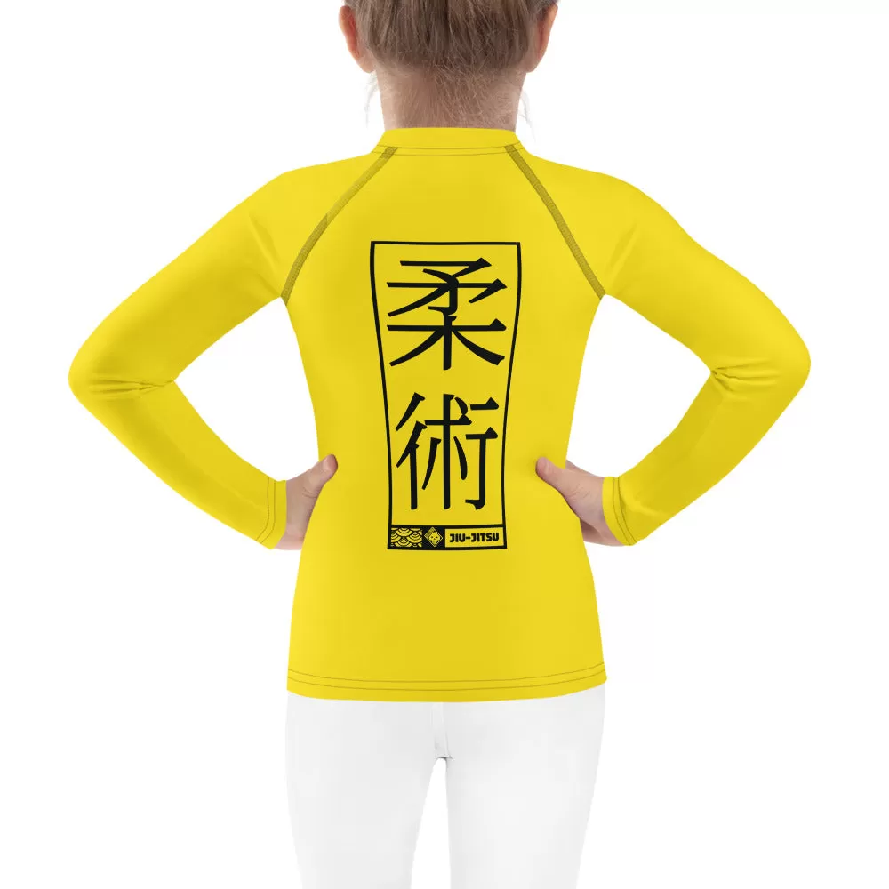 Kid's Girls Long Sleeve BJJ Rash Guard Jiu-Jitsu 017 - Golden Sun