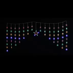 LED Flashing Multicolour Star Curtain (2m)