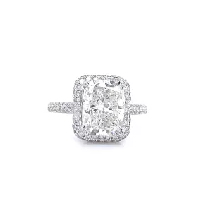 Lucila 3 Carat Cushion Cut Lab Grown Diamond Engagement Ring Halo.  IGI Certified