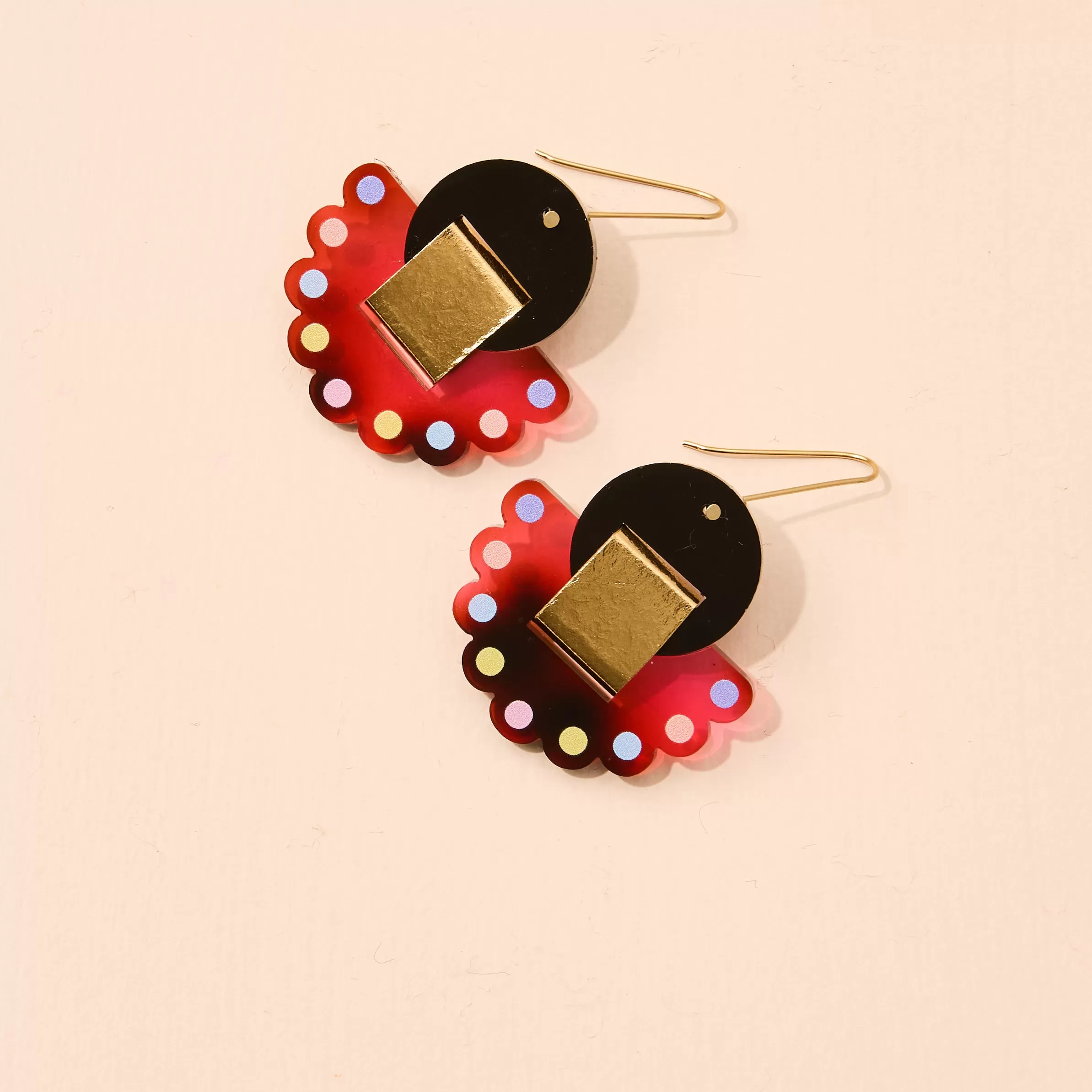 Mabel Dot Earrings - Tortoise Pink