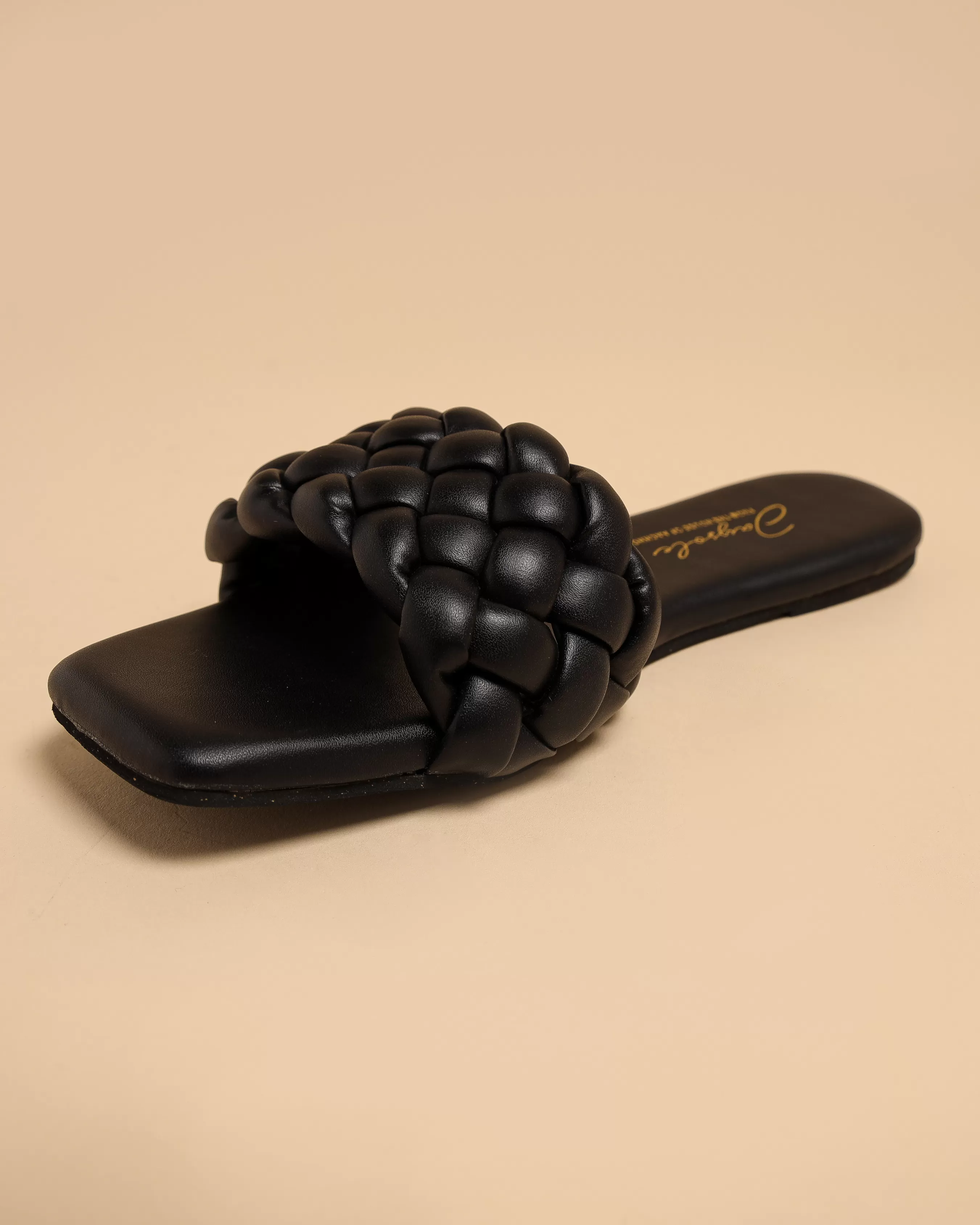 Mallard Black Braided Slides