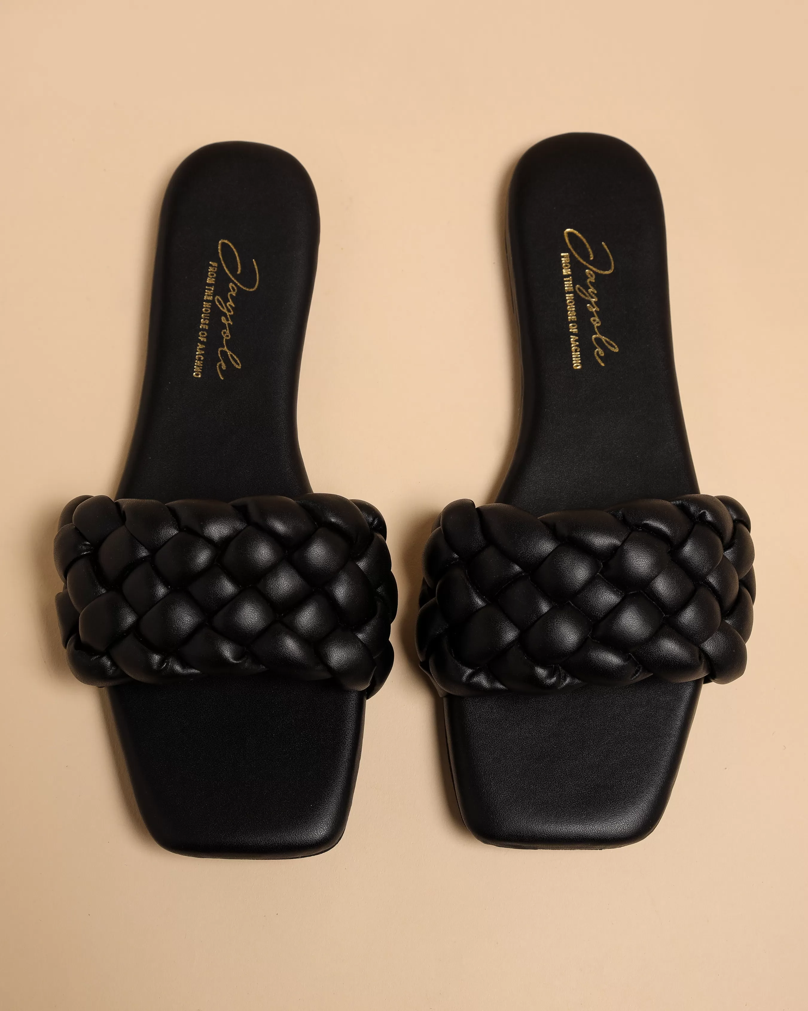 Mallard Black Braided Slides