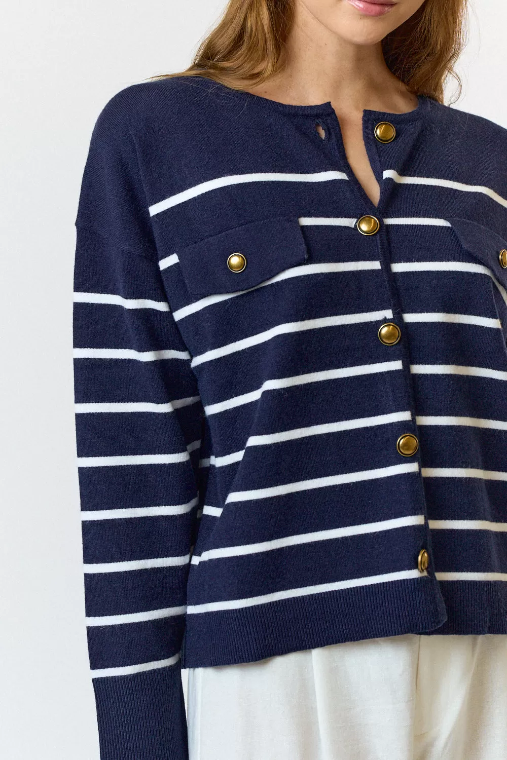 Marine Stripe Cardigan