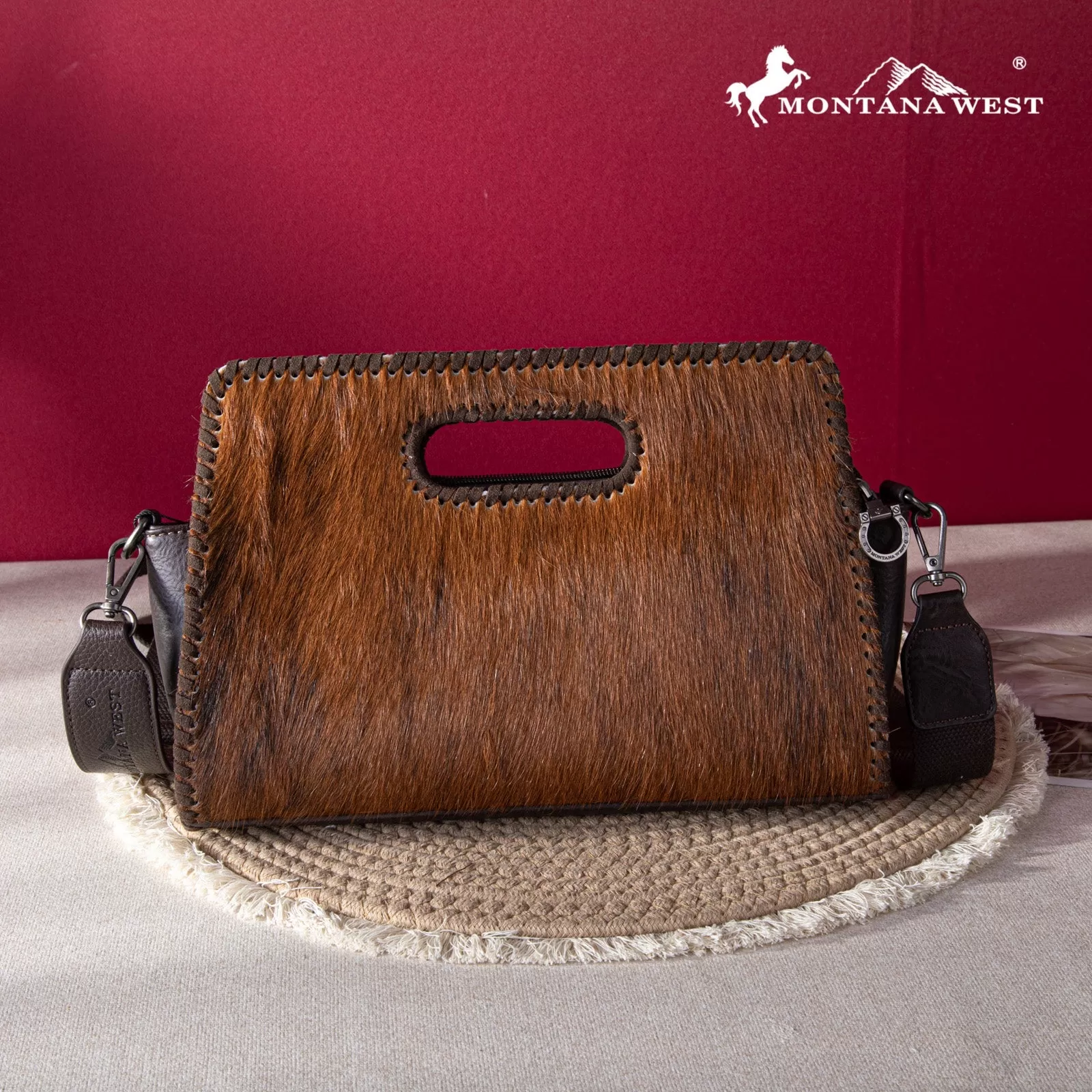 Montana West Hair-On Cowhide Crossbody Purse