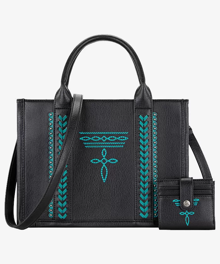 Montana West Whipstitch Tote Bag Set