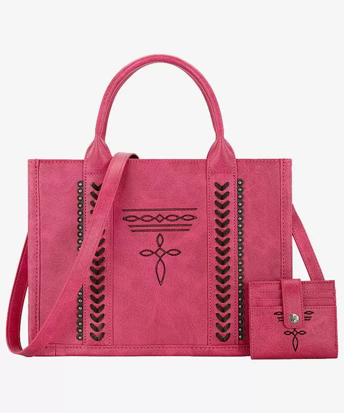 Montana West Whipstitch Tote Bag Set