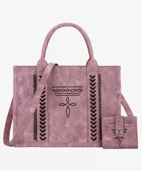 Montana West Whipstitch Tote Bag Set