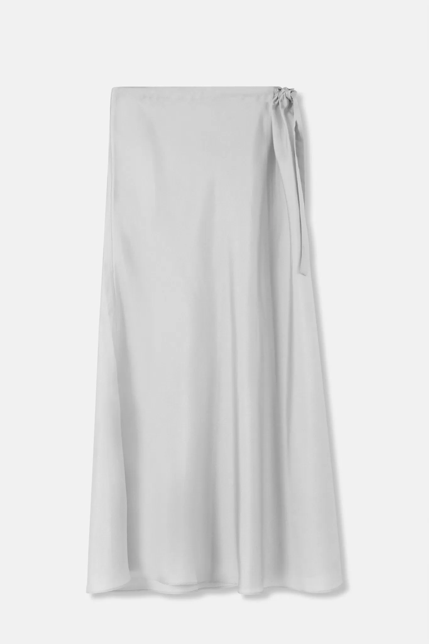 NAHLA SILK TWILL SKIRT IN SILVER