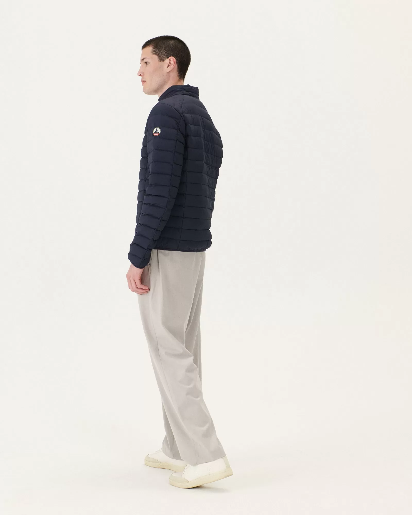 Navy Aragon lightweight stretch puffer jacket