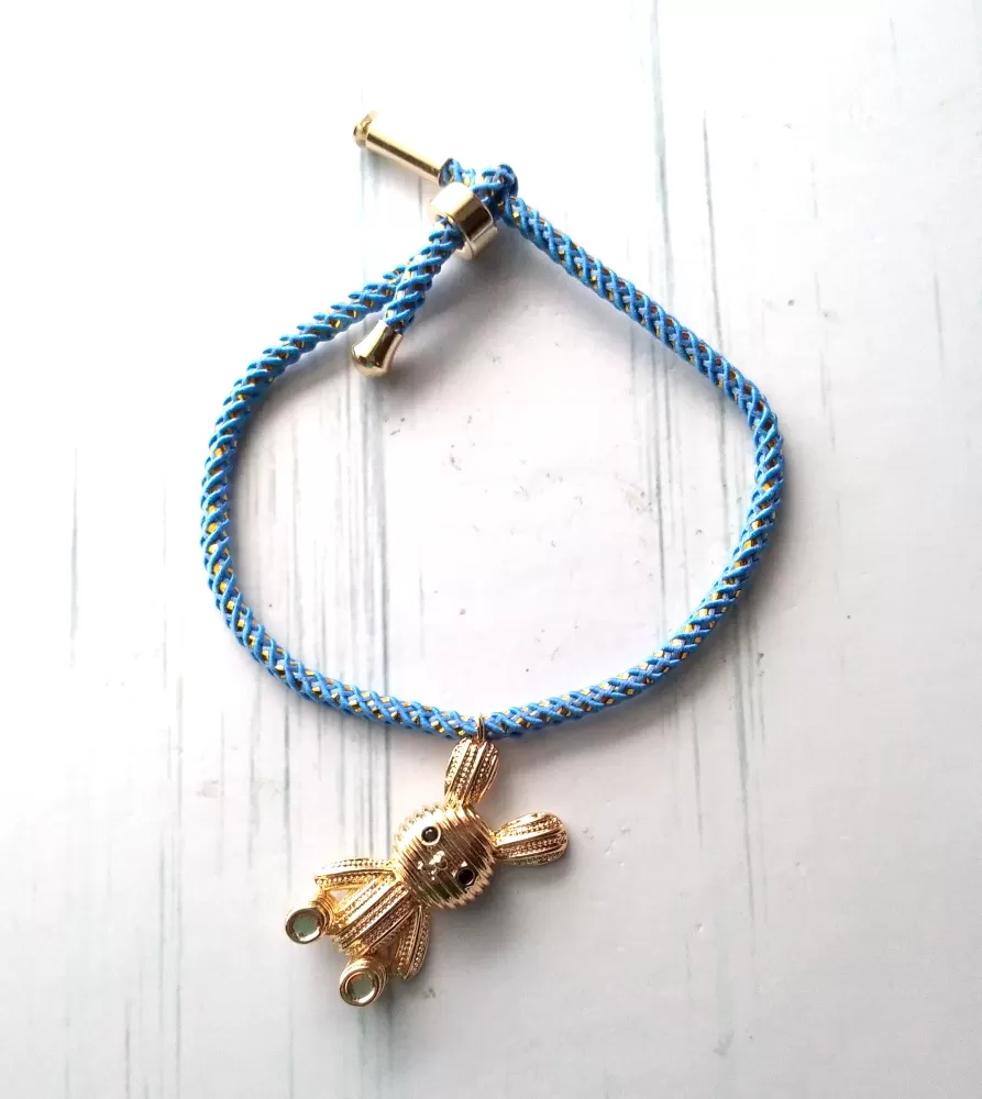 Olivia 2 'Bunnigurumi' Metallic Cord Slider Bracelet