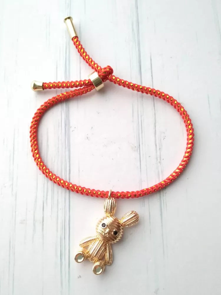 Olivia 2 'Bunnigurumi' Metallic Cord Slider Bracelet