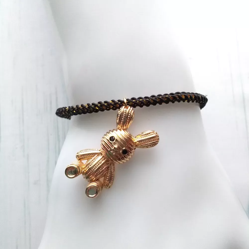 Olivia 2 'Bunnigurumi' Metallic Cord Slider Bracelet