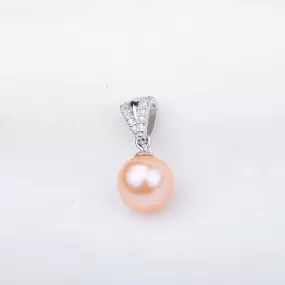 P010842 DIY 7-9mm Natural Freshwater pearl pendant accessory 925 sterling silver engagement jewelry necklace for women