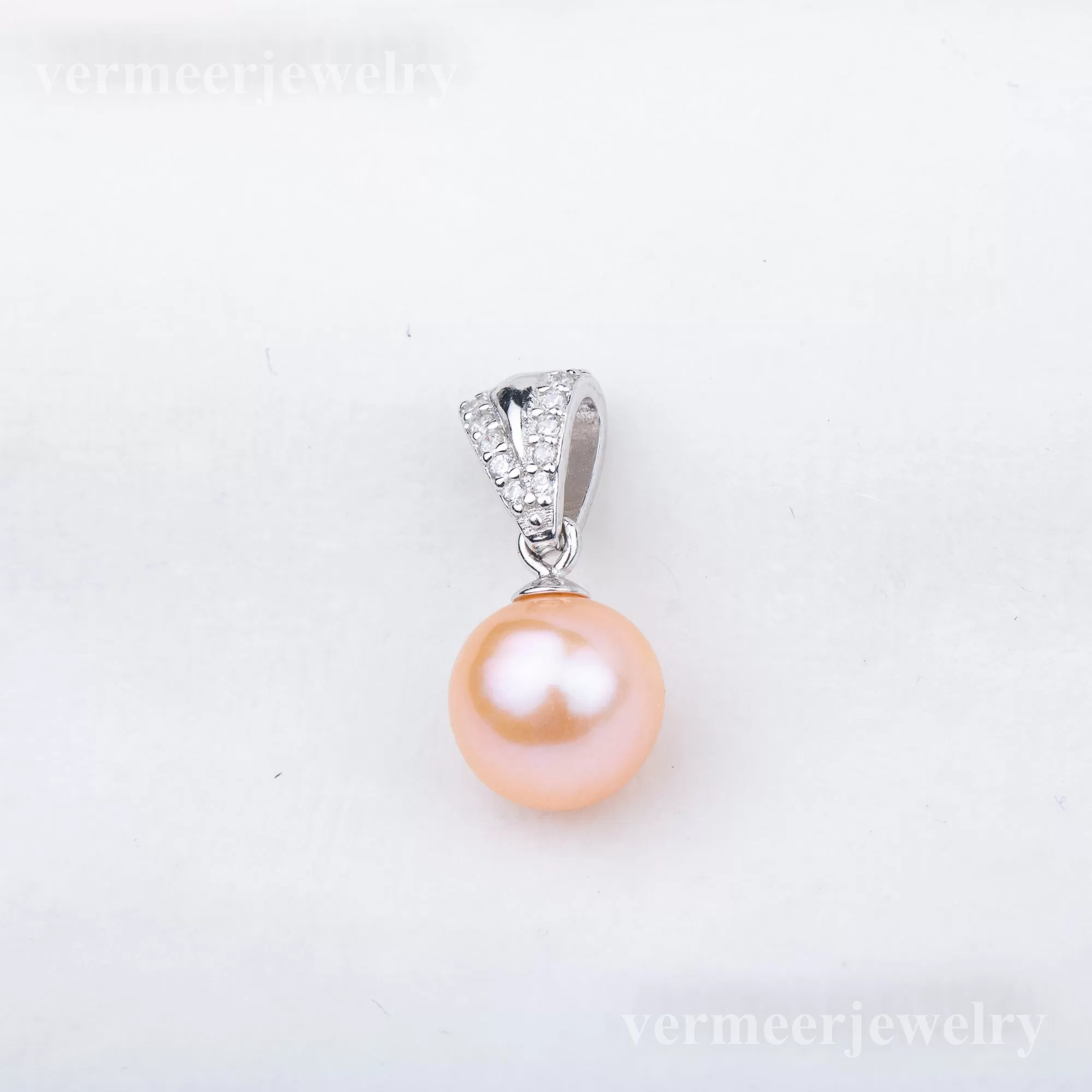 P010842 DIY 7-9mm Natural Freshwater pearl pendant accessory 925 sterling silver engagement jewelry necklace for women