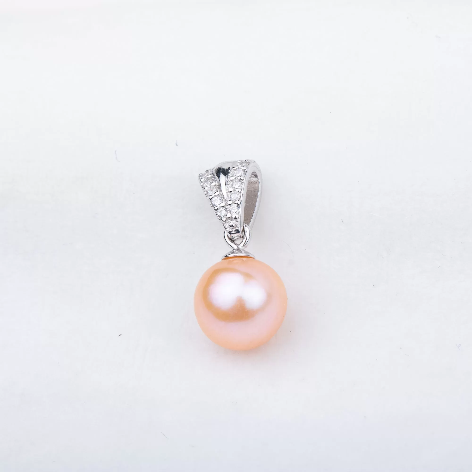 P010842 DIY 7-9mm Natural Freshwater pearl pendant accessory 925 sterling silver engagement jewelry necklace for women