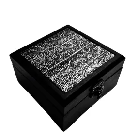 Personalized Metallic Antique Pattern Wooden Box