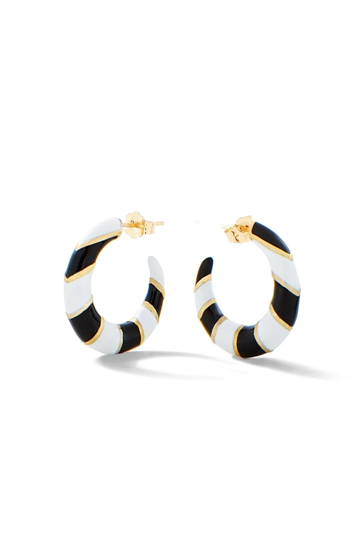 Petite V Hoops - Black & White