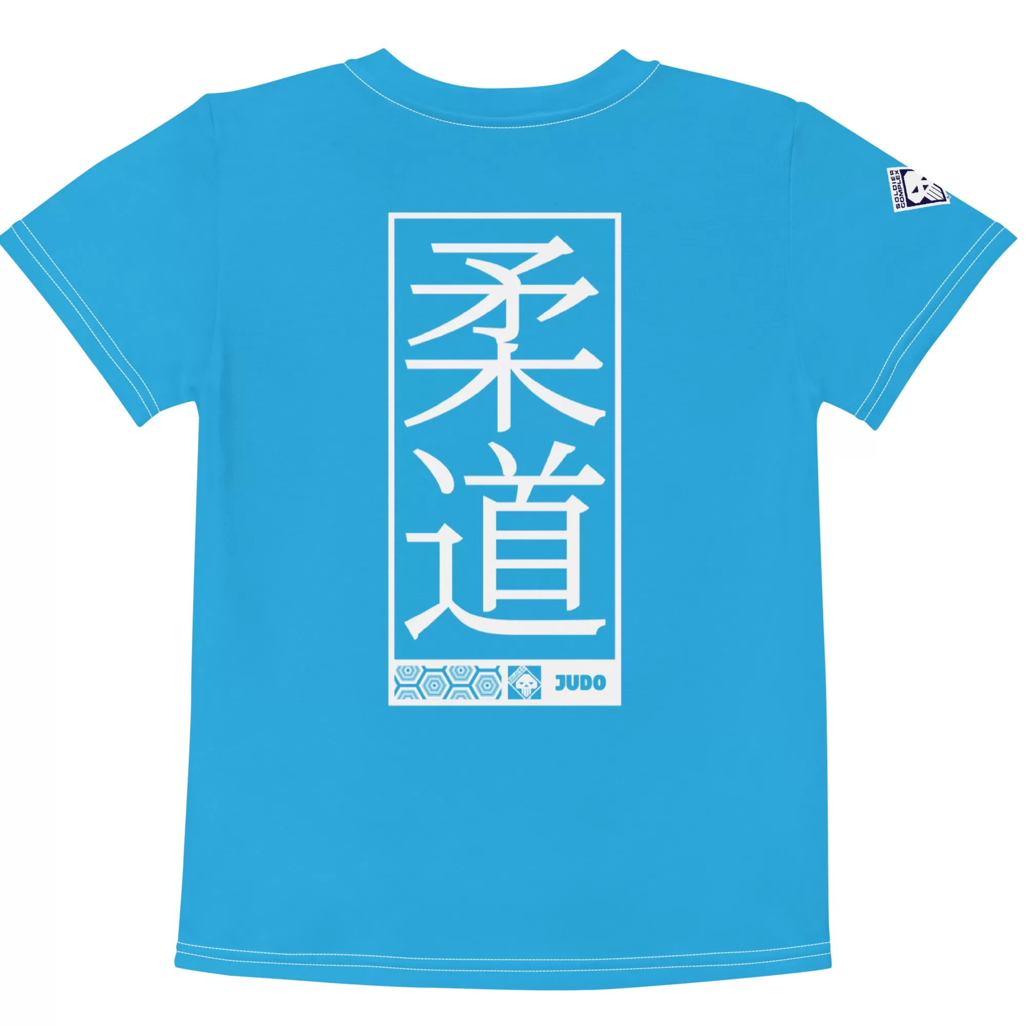 Playful Protection: Girl's Short Sleeve Judo Rash Guard - Cyan