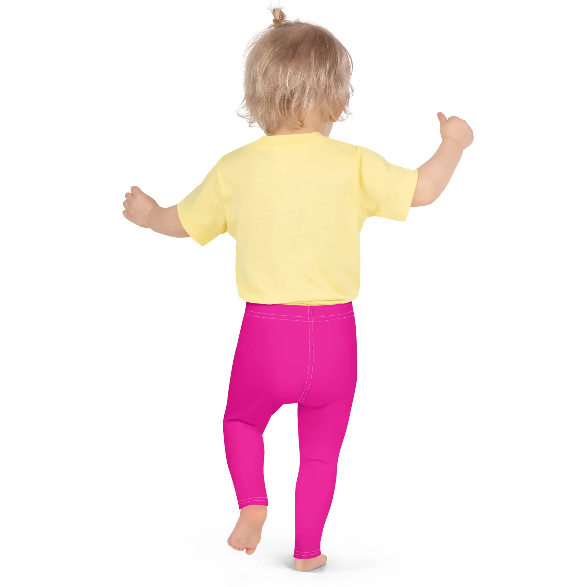 Playtime Perfection: Solid Color Workout Leggings for Girls - Hollywood Cerise