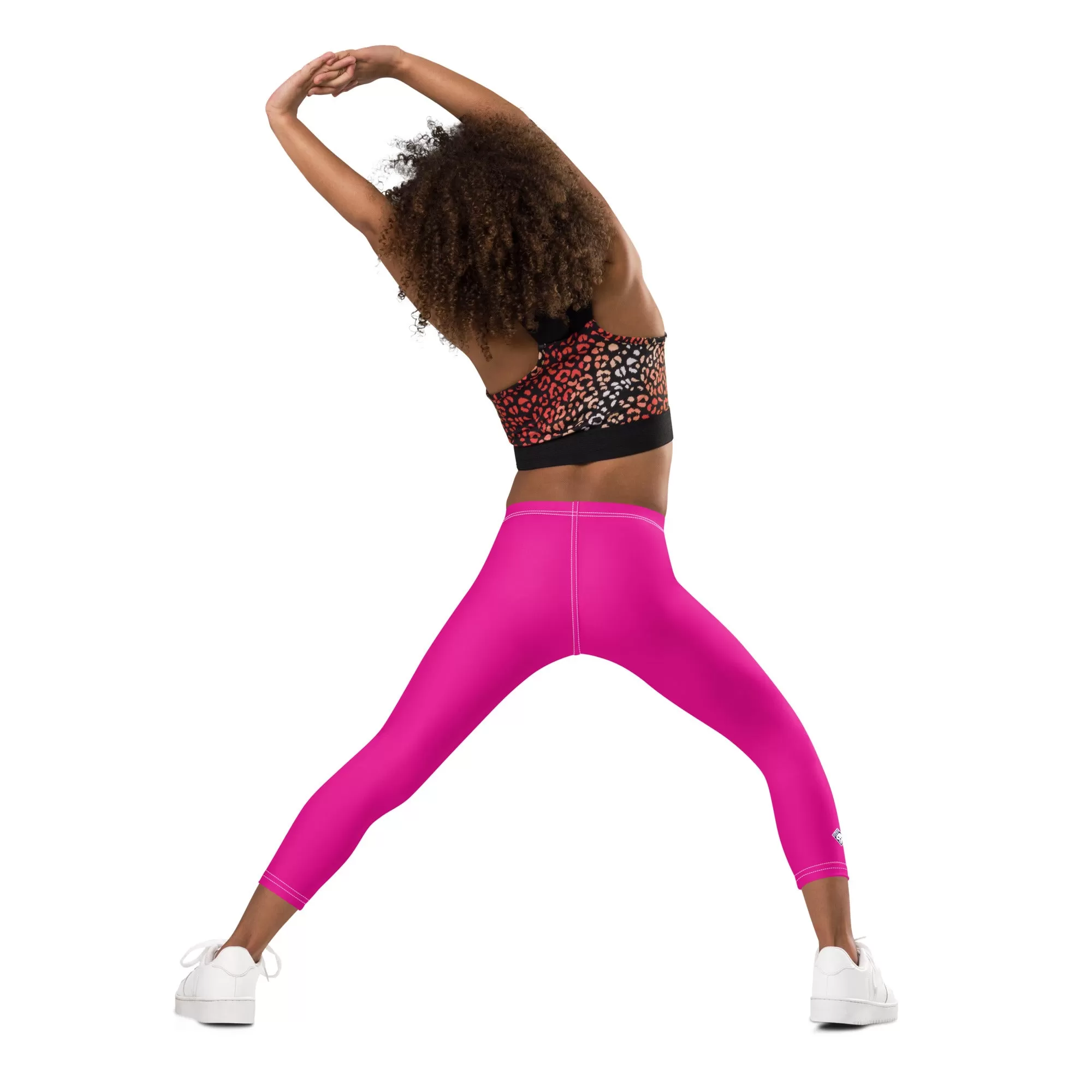 Playtime Perfection: Solid Color Workout Leggings for Girls - Hollywood Cerise