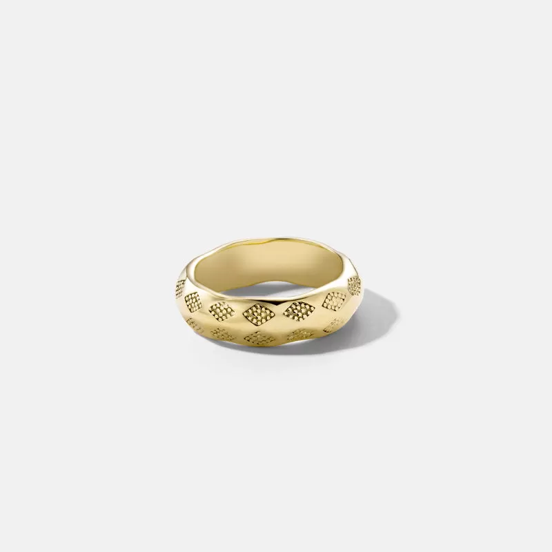 Rachel Checkered Band Ring