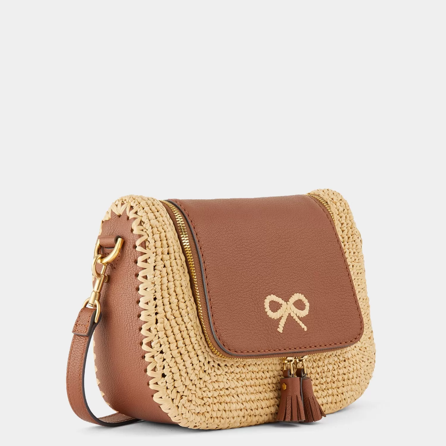 Raffia Small Vere Soft Satchel Cross-body