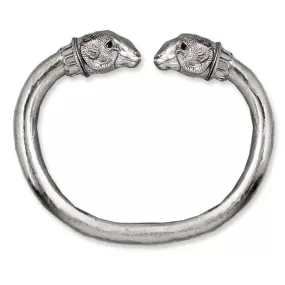 Ram's Head Bangle (ancient design), Handmade Solid Silver Ram Bracelet Men's