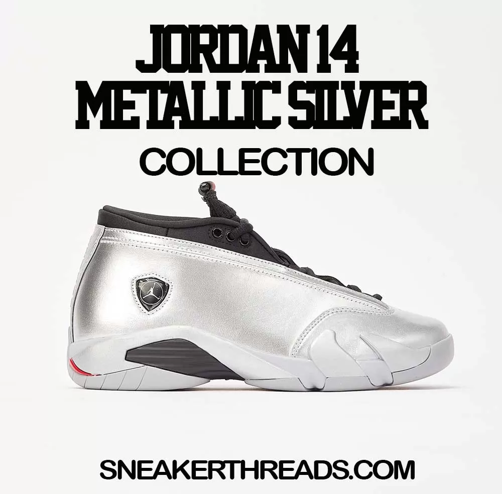 Retro 14 Metallic Silver Shirt - ST Drip - Black