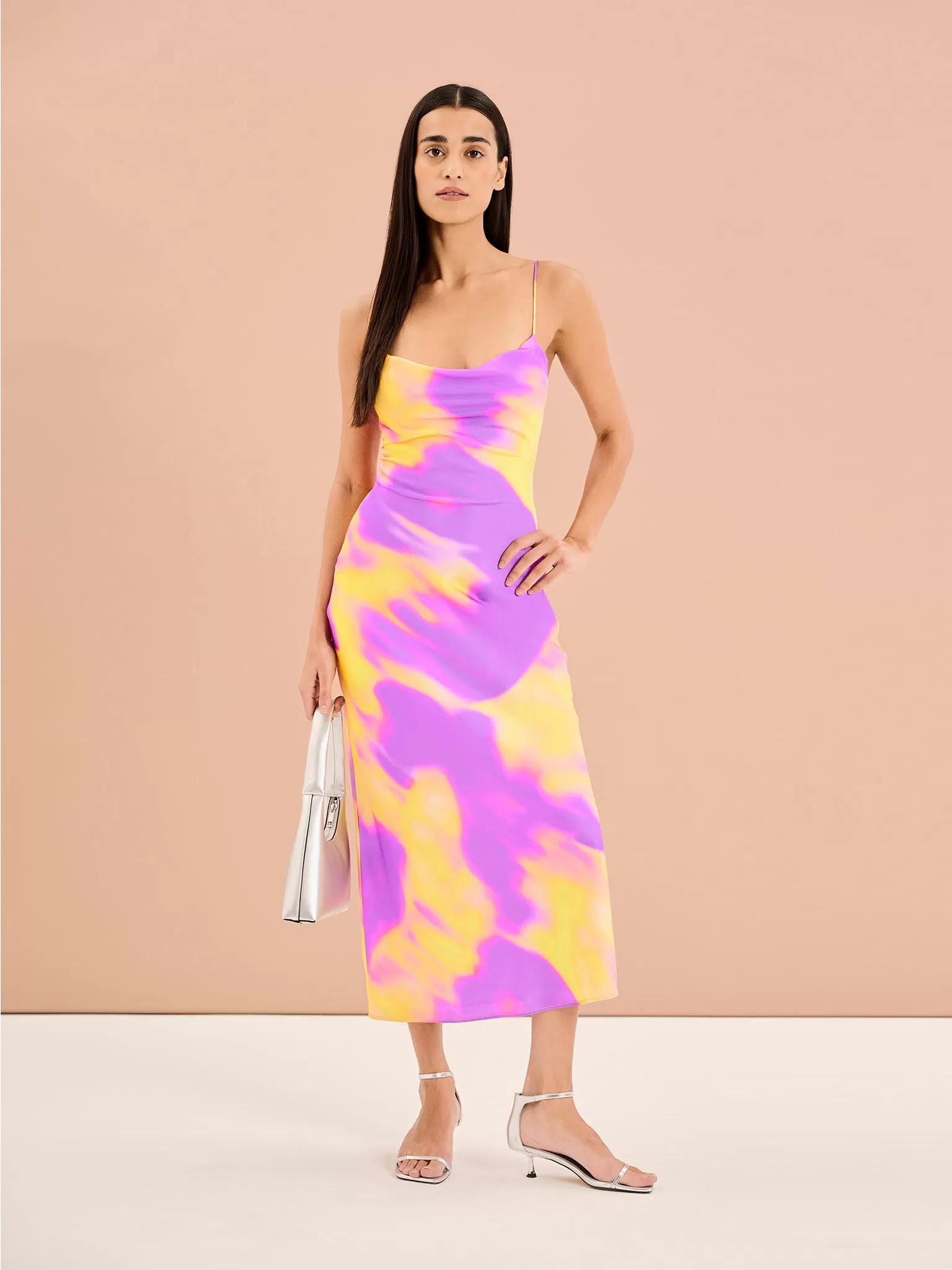 Riviera Dress in Abstract Fluoro Print