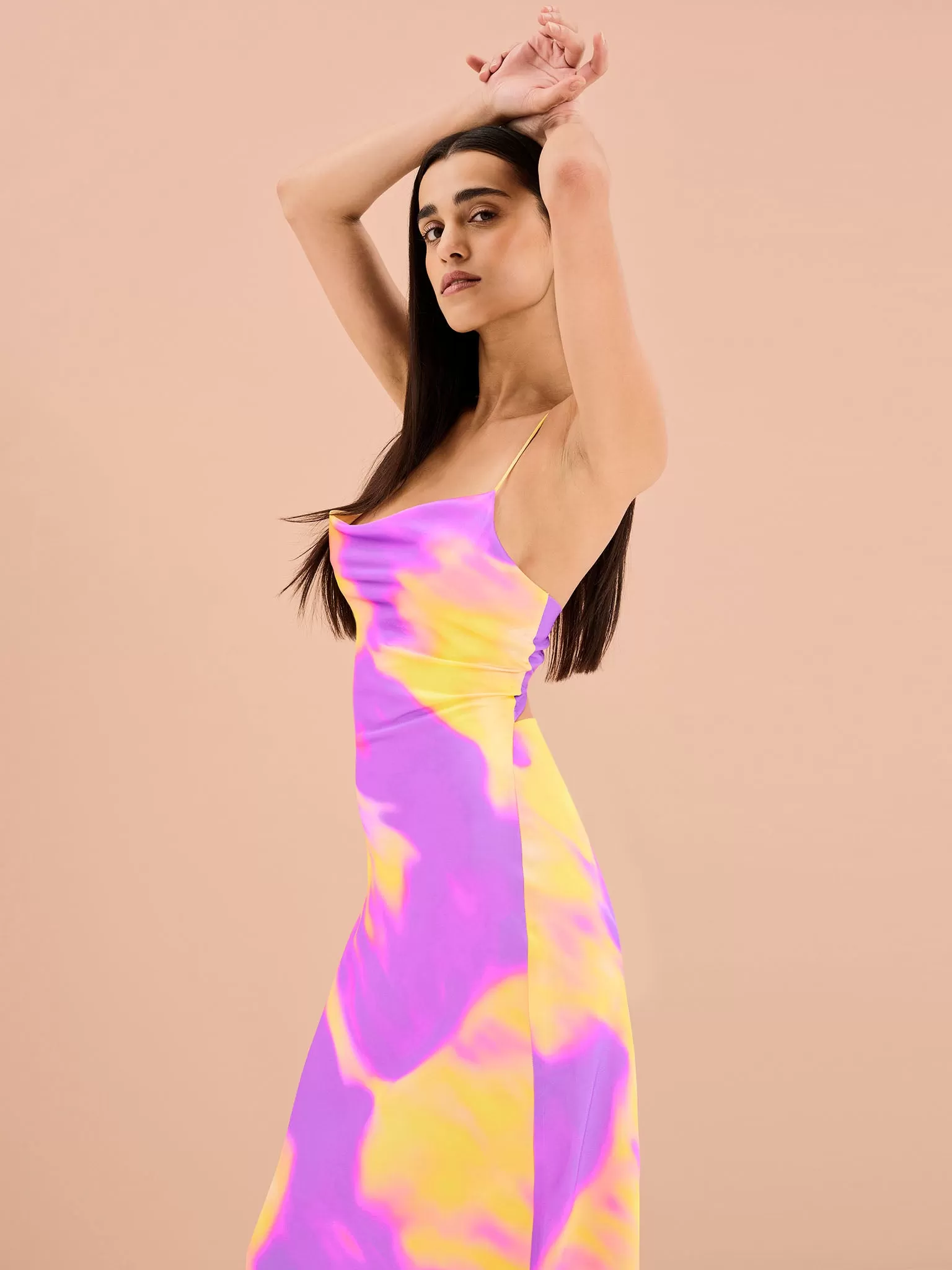 Riviera Dress in Abstract Fluoro Print